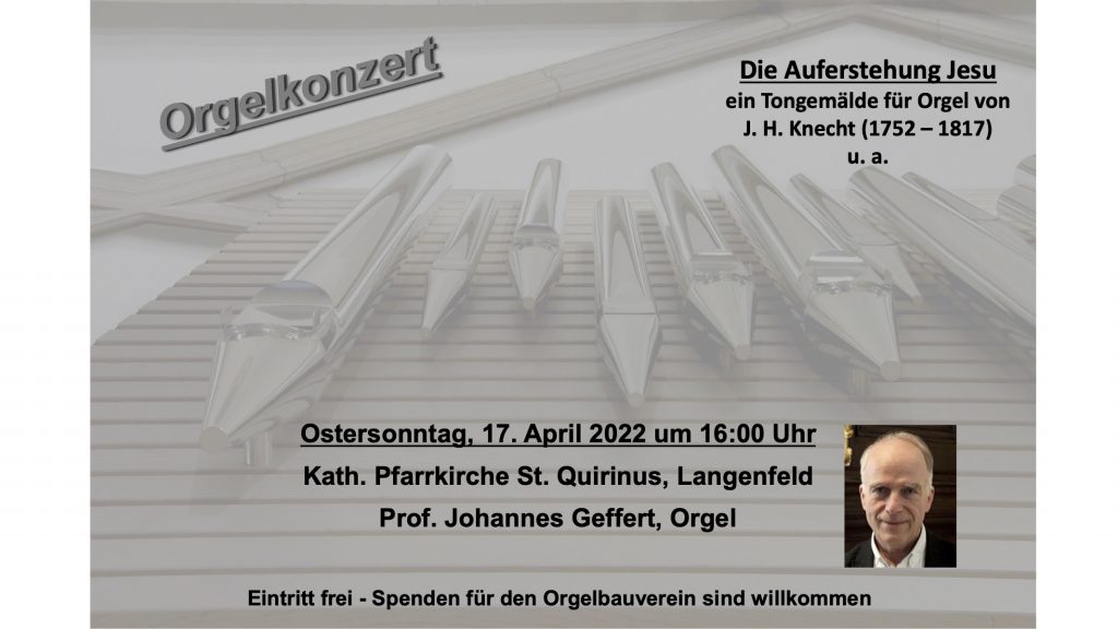 Orgelkonzert am 17.04.2022